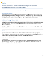 Obesity Prevention and Control Multicomponent Provider Interventions with Client Interventions