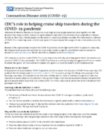 CDCs Role in Helping Cruise Ship Travelers During the COVID19 Pandemic April 21 2020