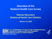 Overview of the National Health Care Surveys