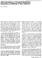 CDCs surveillance of surgical sterilization objectives and methods of data collection