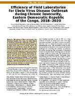 Efficiency of Field Laboratories for Ebola Virus Disease Outbreak during Chronic Insecurity Eastern Democratic Republic of the Congo 20182020