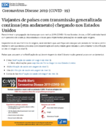 Viajantes De Pases Com Transmisso Generalizada Contnua Em Andamento Chegando Nos Estados Unidos March 5 2020