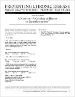 A Note on A Catalog of Biases in Questionnaires