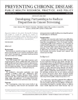 Developing Partnerships to Reduce Disparities in Cancer Screening