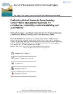 Evaluating United States Air Force Hearing Conservation Educational Materials for Compliance Readability Understandability and Actionability