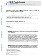 Manhattan Vision Screening and Followup Study NYCSIGHT Vision and refractive error results