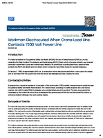Workman Electrocuted When Crane Load Line Contacts 7200 Volt Power Line FACE 8508
