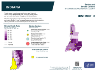 IN Congressional District 08 Stroke and Stroke Centers Map 118th Congress