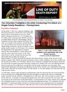 Line of Duty Death Report F202210 Two Volunteer Firefighters Die while Conducting Fire Attack at a SingleFamily Residence  Pennsylvania