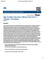 Sign Installer Dies After Falling 12 Feet from a Canopy  Tennessee FACE 9601