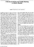 A survey of fertility and family planning in Atlanta Georgia