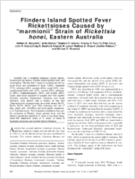 Flinders Island Spotted Fever Rickettsioses Caused by marmionii Strain of Rickettsia honei Eastern Australia
