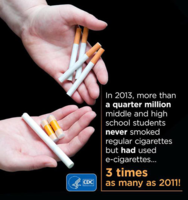 More than a quartermillion youth who had never smoked a cigarette used ecigarettes in 2013
