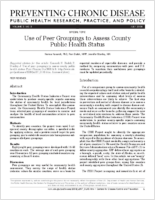 Use of Peer Groupings to Assess County Public Health Status