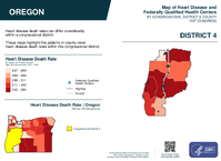OR Congressional District 04 Heart Disease and Federally Qualified Health Centers Map 119th Congress