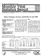 Births marriages divorces and deaths for June 1993