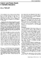Current and future needs in geriatric education
