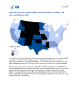 West Nile virus neuroinvasive disease incidence reported to ArboNET by state United States 2007