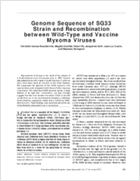 Genome Sequence of SG33 Strain and Recombination between WildType and Vaccine Myxoma Viruses