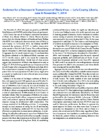 Evidence for a Decrease in Transmission of Ebola Virus  Lofa County Liberia June 8November 1 2014