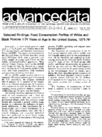 Selected Findings Food Consumption Profiles of White and Black Persons 174 Years of Age in the United States 197174