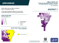 AR Congressional District 01 Stroke and Federally Qualified Health Centers Map 119th Congress