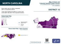 NC Congressional District 10 Stroke and Federally Qualified Health Centers Map 119th Congress