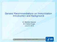General recommendations on immunization  introduction and background
