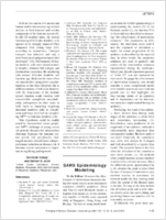 SARS Epidemiology Modeling