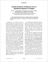 Genetic evidence of Dobrava virus in Apodemus agrarius in Hungary