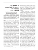 Increase in Imported Dengue Germany 20012002