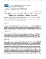 Feasibility and Acceptability of Internet Grocery Service in an Urban Food Desert Chicago 20112012