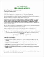 CDC Lifts Suspension of Adoptions from Chinese Orphanage Thursday June 03 2004 1153 EDT 1153 AM EDT