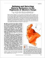 Defining and Detecting Malaria Epidemics in the Highlands of Western Kenya