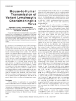 MousetoHuman Transmission of Variant Lymphocytic Choriomeningitis Virus