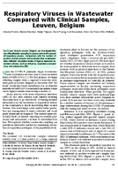 Respiratory Viruses in Wastewater Compared with Clinical Samples Leuven Belgium
