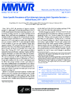 StateSpecific Prevalence of Quit Attempts Among Adult Cigarette Smokers  United States 20112017