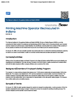 Printing Machine Operator Electrocuted in Indiana FACE 8616