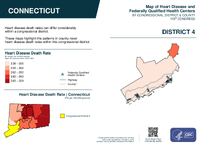 CT Congressional District 04 Heart Disease and Federally Qualified Health Centers Map 119th Congress