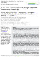 Nurses Use of Wellness Supplements During the COVID19 Pandemic in the United States