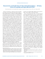 Characteristics and Health Status of Informal Unpaid Caregivers  44 States District of Columbia and Puerto Rico 20152017