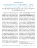 Characteristics of Patients Experiencing Rehospitalization or Death After Hospital Discharge in a Nationwide Outbreak of Ecigarette or Vaping Product UseAssociated Lung Injury  United States 2019