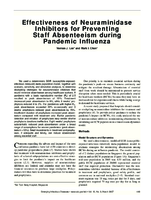 Effectiveness of Neuraminidase Inhibitors for Preventing Staff Absenteeism during Pandemic Influenza