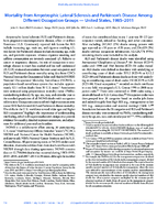 Mortality from Amyotrophic Lateral Sclerosis and Parkinsons Disease Among Different Occupation Groups  United States 19852011