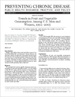Trends in Fruit and Vegetable Consumption Among US Men and Women 19942005