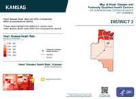 KS Congressional District 03 Heart Disease and Federally Qualified Health Centers Map 119th Congress
