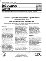 Childrens Exposure to Environmental Cigarette Smoke Before and After Birth Health of Our Nations Children United States 1988