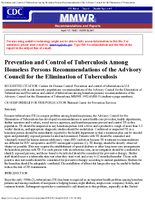 Prevention and Control of Tuberculosis Among Homeless Persons Recommendations of the Advisory Council for the Elimination of Tuberculosis