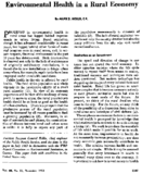 Environmental health in a rural economy