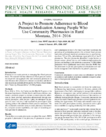 A Project to Promote Adherence to Blood Pressure Medication Among People Who Use Community Pharmacies in Rural Montana 20142016
